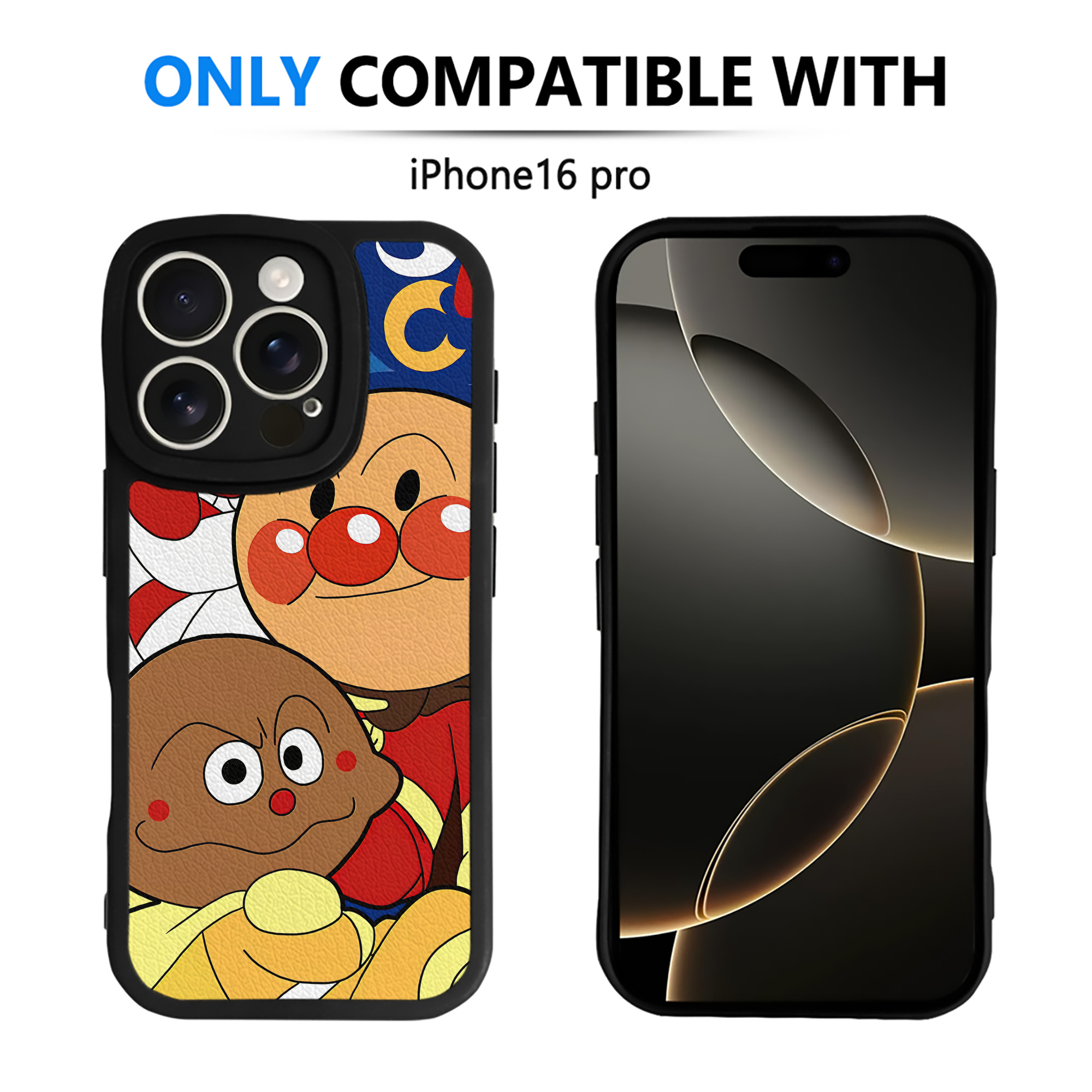 （画像用） アンパンマン Anpanman 【iPhone 16シリーズ対応】シリコンスマホケース（レザー調） 材質：シリコン